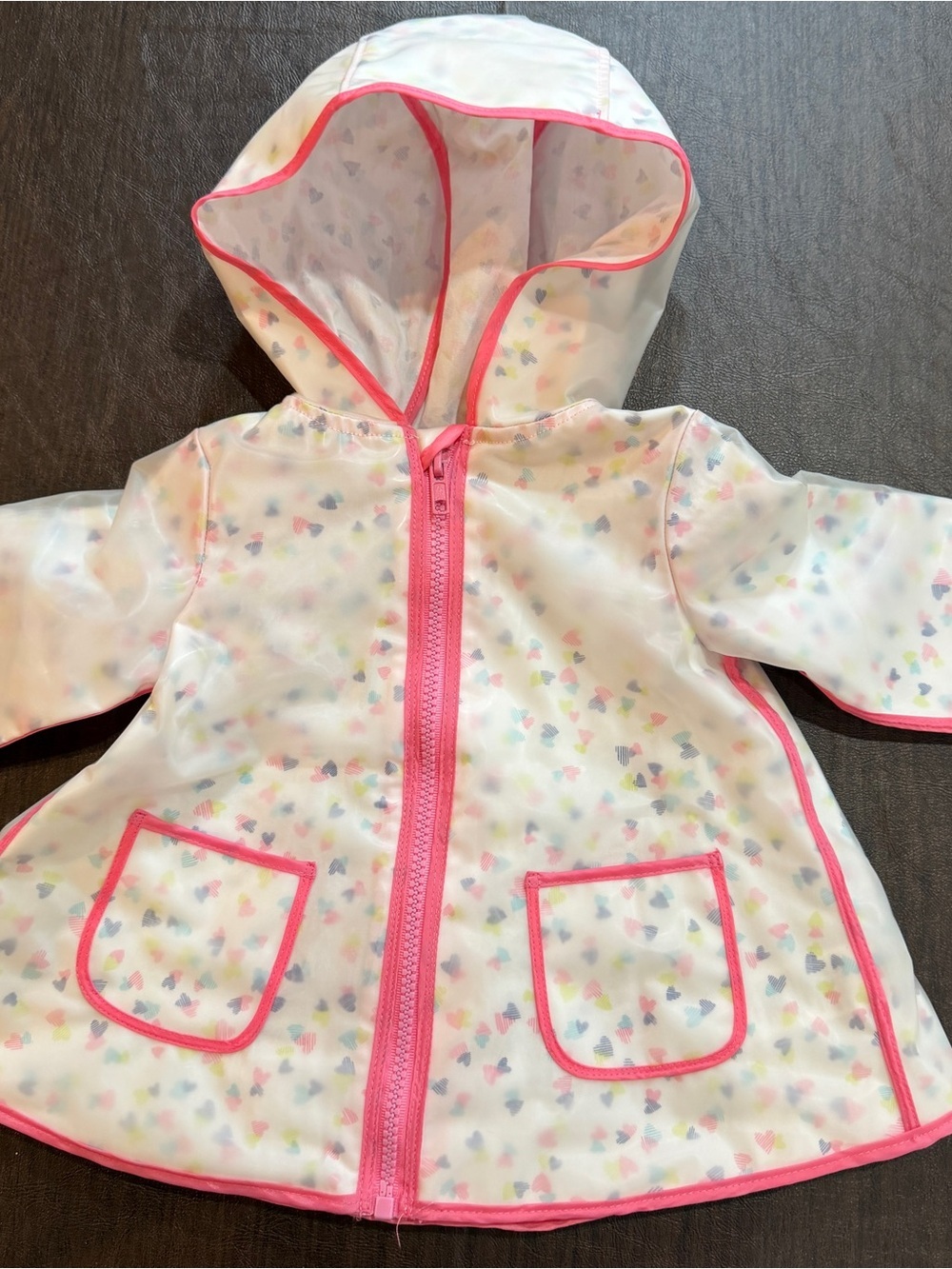 Cynthia Rowley Girls Polka-Dot Heart Raincoat Sz 3-6 M